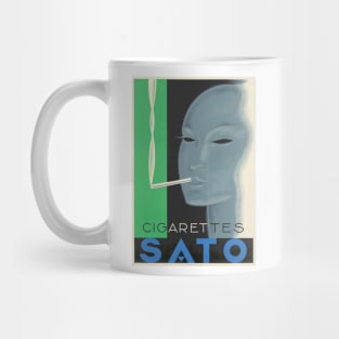 Cigarettes Sato - Vintage Art Deco Advertising Poster Design Mug